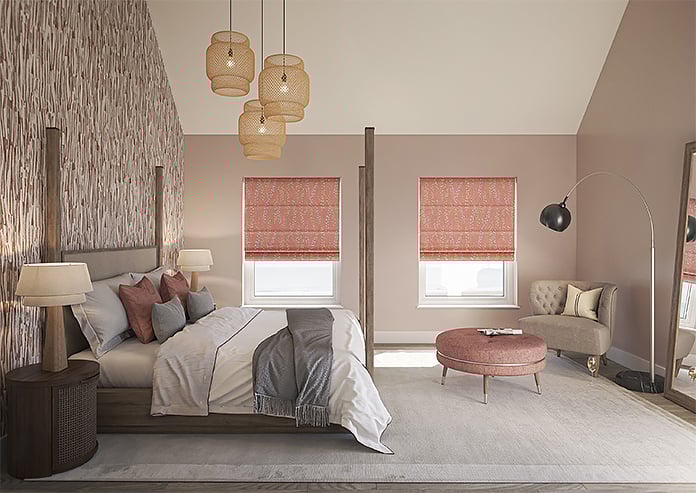 Willow Field, French Coral - Motorised Roman Blind - Image 8